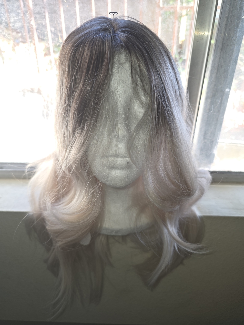 Synthetic Long Wavy Lace Front Wig in Ash Blonde